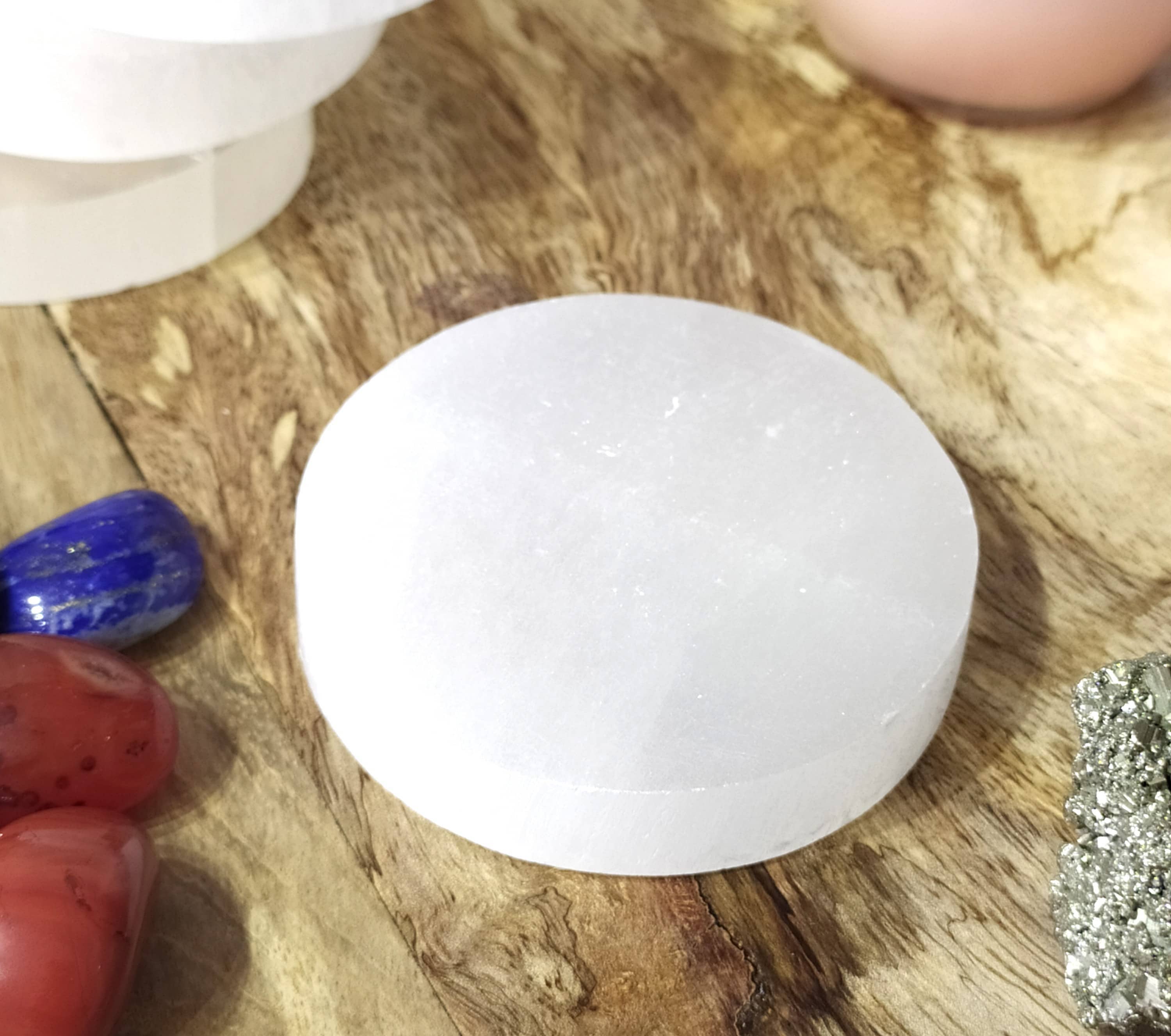 Soothing Crystals - Wholesale Crystal Charging Plate - Selenite Charging Plate | Round Coaster | Selenite Plate11