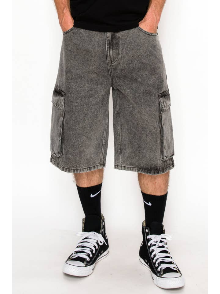 Victorious - Wholesale Shorts – Men's - DS2120 Baggy Fit Cargo Denim Shorts (Open Pack)3