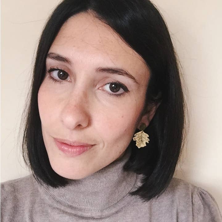 Sycamore Leaf Post Örhängen för wholesale av PetiteFraise Jewelry