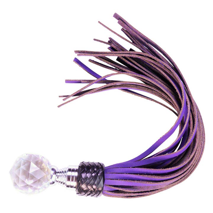 Whip - Flogger Nubuck Leather Flogger with Crystal Handle for wholesale by Plesur Body Products
