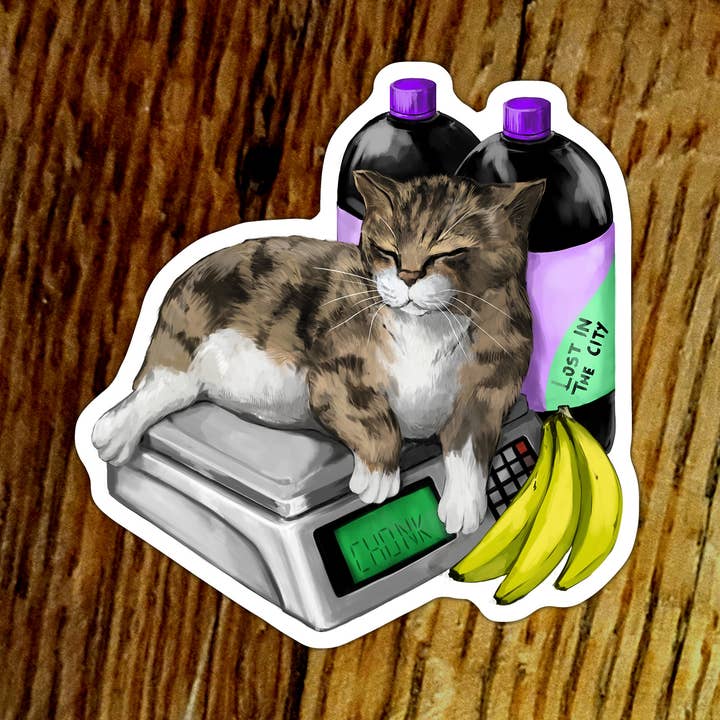Adhesivo de vinilo Bodega Cat on Scale | Lost in the City para venta al por mayor de Santi of all Trades
