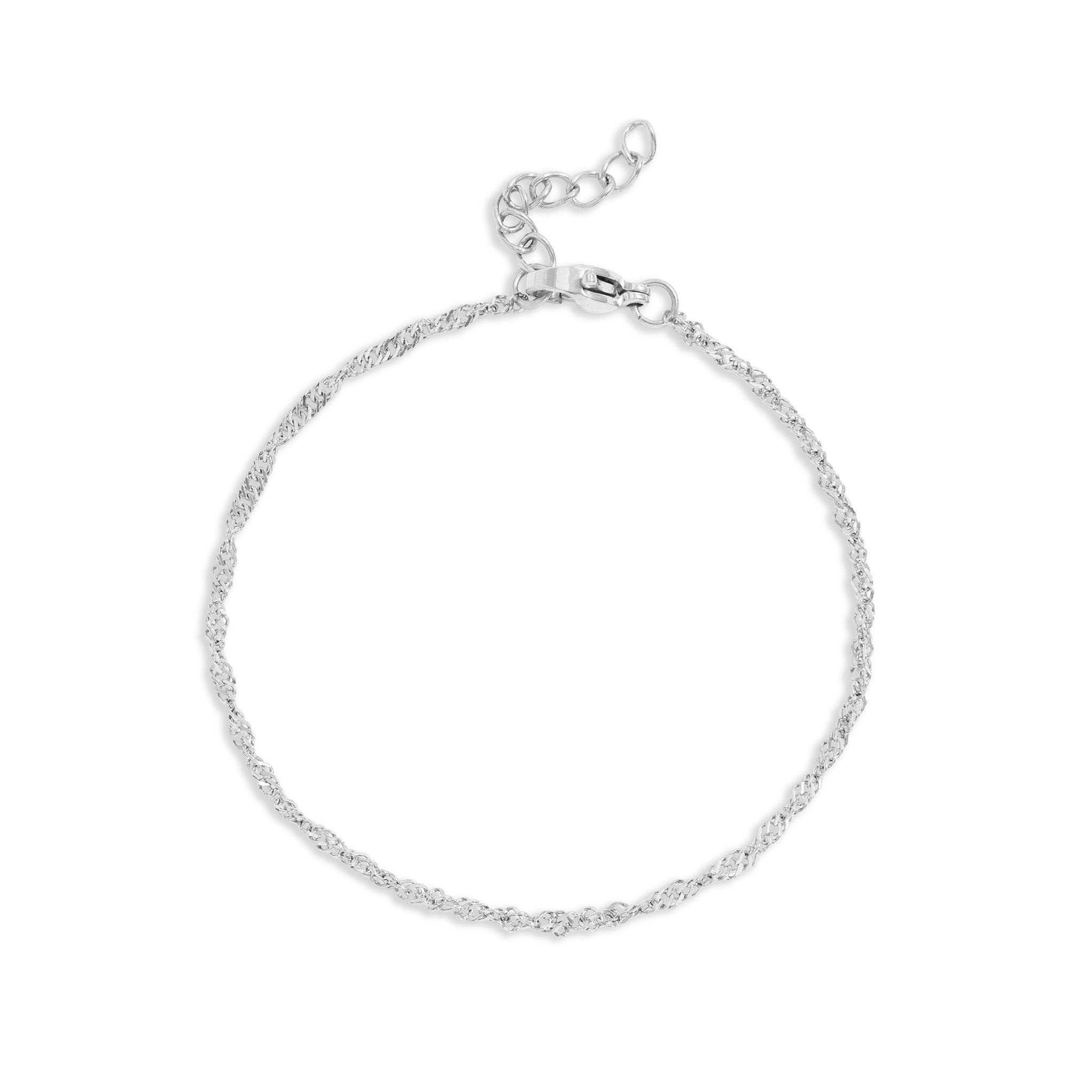 WJW - Wholesale Link & Chain Bracelet - 18K Gold PVD Stainless Steel Singapore Chain Bracelet2