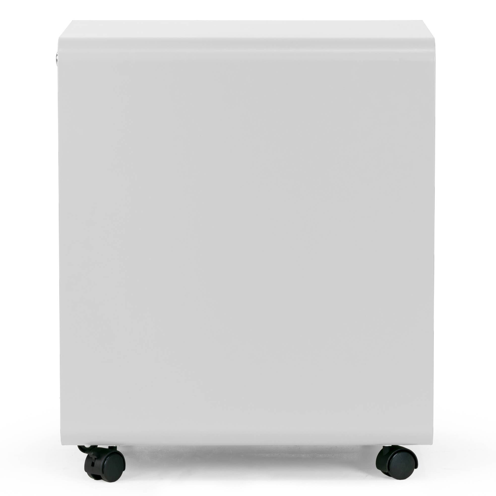 Glamour Home - Wholesale Cabinet - Aviya White 3-Drawer File Cabinet with lock and Wheels2