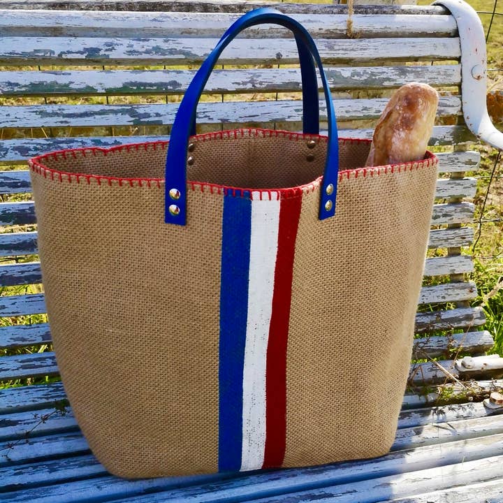 Vive la France jute tote för wholesale av Grenouille Rouge