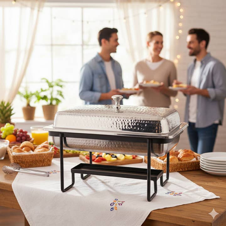 AULICA - Wholesale Cooking Pot - Hammered rectangular chafing dish 4L 40cm1