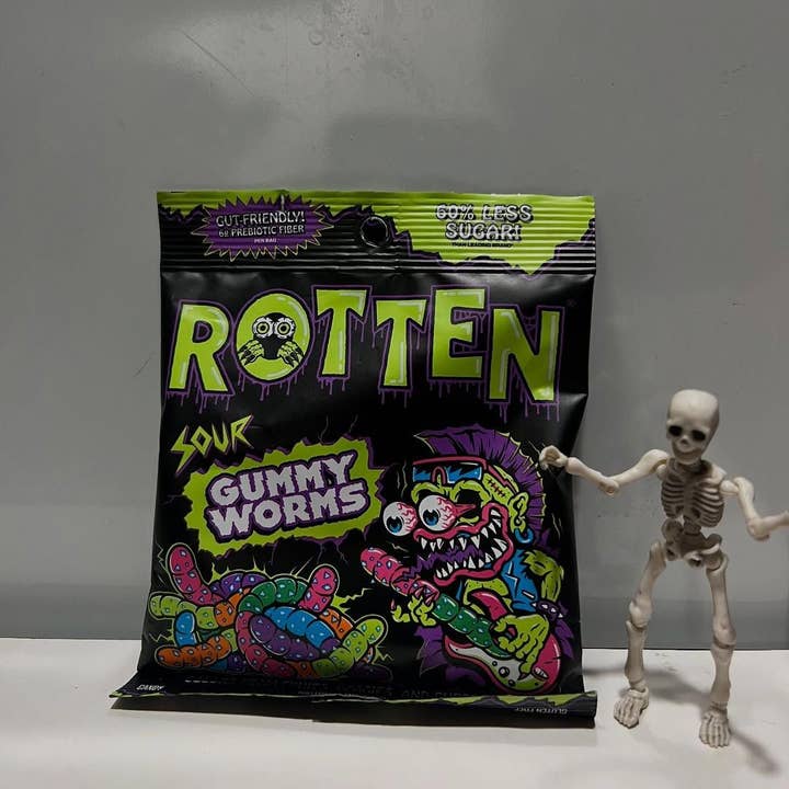 Rotten Candy - Wholesale Gummy - Sour Gummy Worms Candy: GF, Prebiotics, Low Sugar4