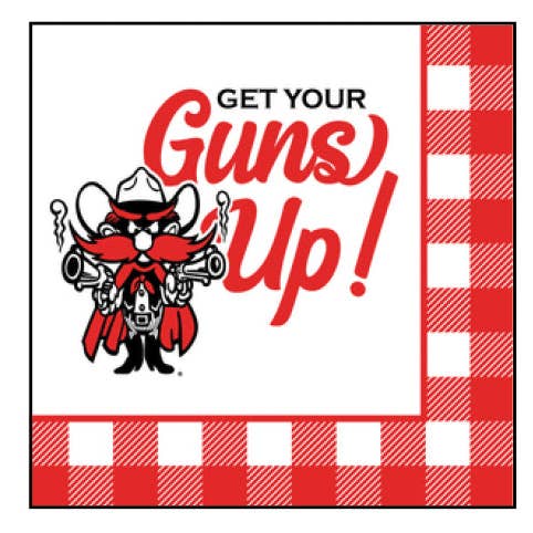 Texas Tech Guns Up Full Color Napkins for wholesale by Sassy Cups