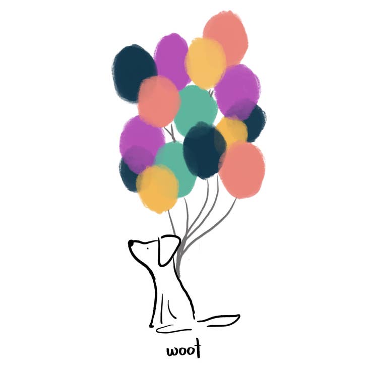 Anna Whitham Co. - Wholesale Birthday Card - Balloon Dog Greeting Card