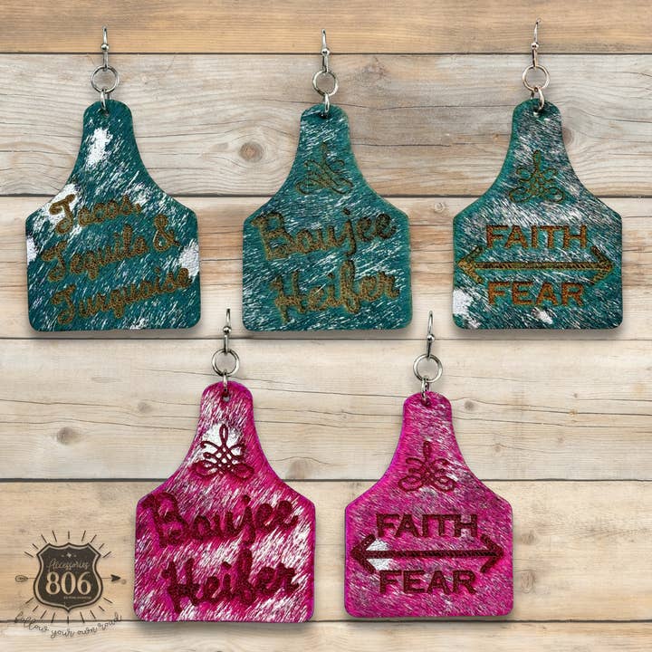 Western ear tag earring, last call for wholesale by Pink Panache Brands