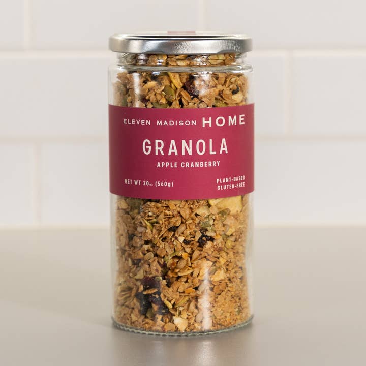 Apple Cranberry Granola 18.7oz Jar for wholesale by Eleven Madison Home