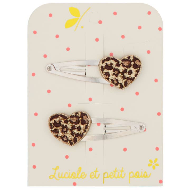 Leo Heart Clips (pair) for wholesale by Luciole et Petit Pois
