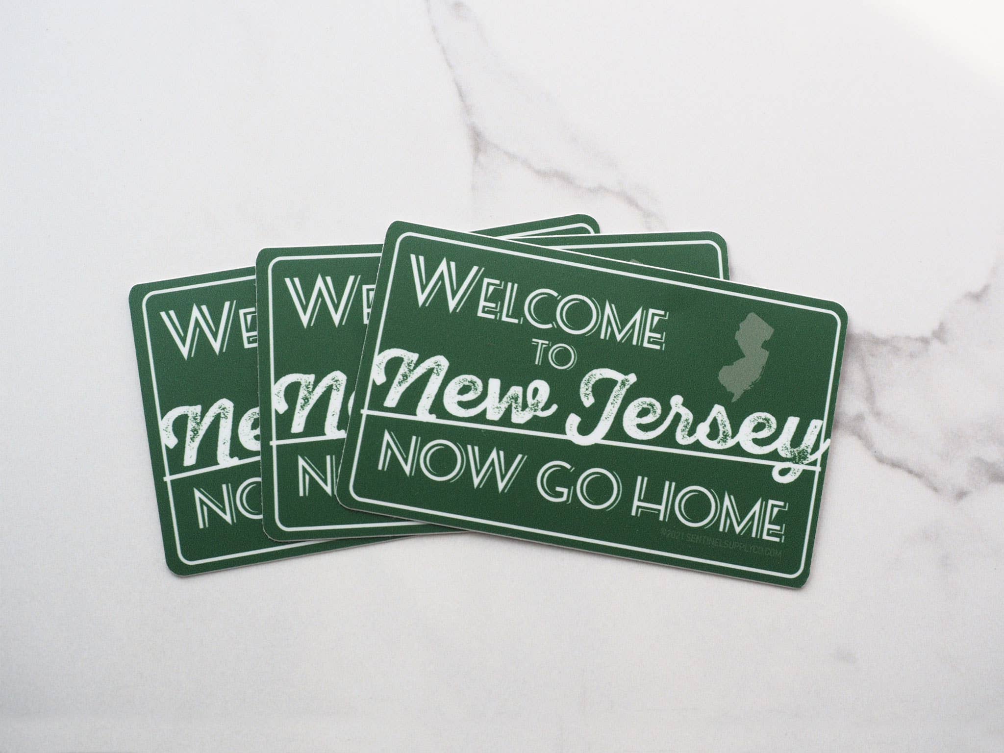 Sentinel Supply - Wholesale Sticker - Welcome to New Jersey Now Go Home NJ Turnpike Sticker3