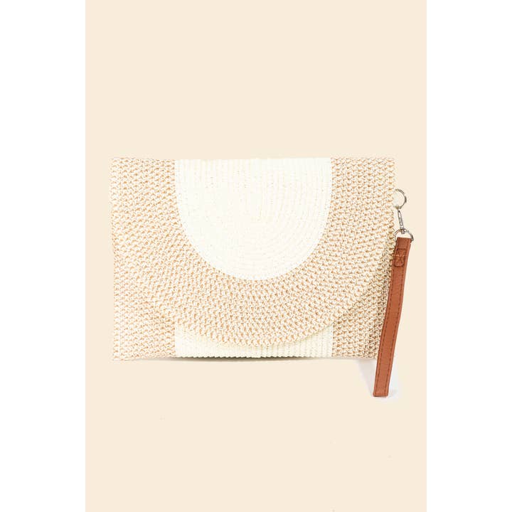 Anarchy Street - Wholesale Clutch Bag - Women's - Two Tone Straw Clutch Bag