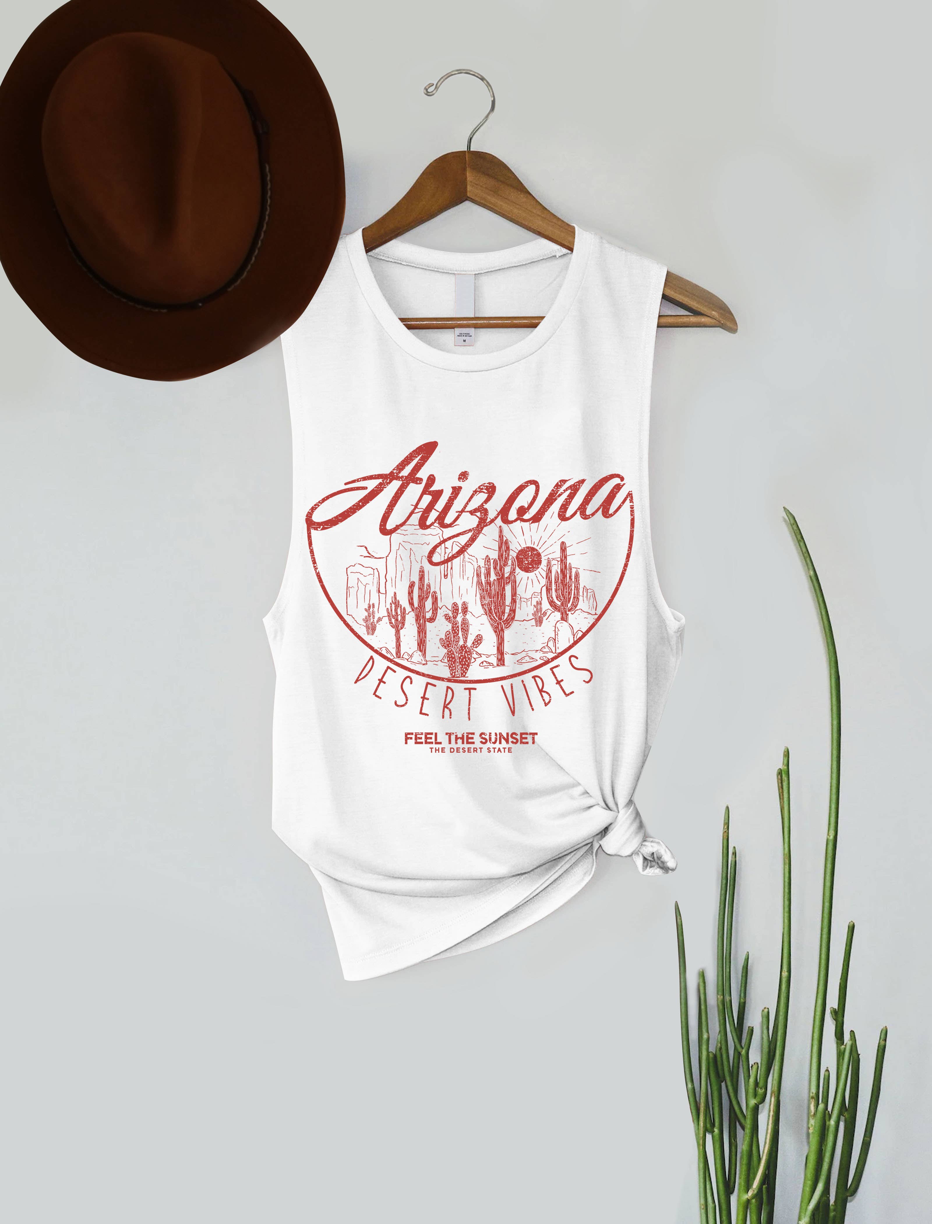 PINK NABI – wholesale Tank top – Women′s – Arizona Desert Vibes Cactus Graphic Women's Tank Top4