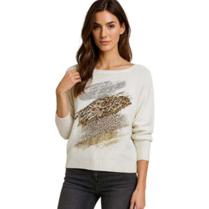 21873 Weißer Vera May Italienischer Pullover für den Großhandel von VeraMay