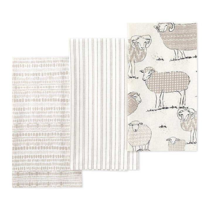 Küchentuch, 3100% Baumwolle, 28 „x 45,7 cm“ — Schaf für den Großhandel von Folkhomes Global Inc