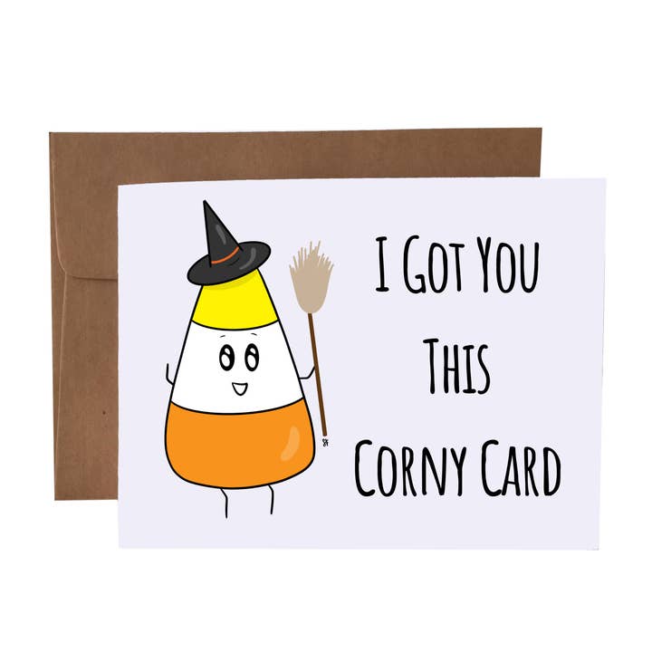 Ik heb deze oubollige kaart voor je | Candy Corn Pun wenskaart voor wholesale door SKP ink