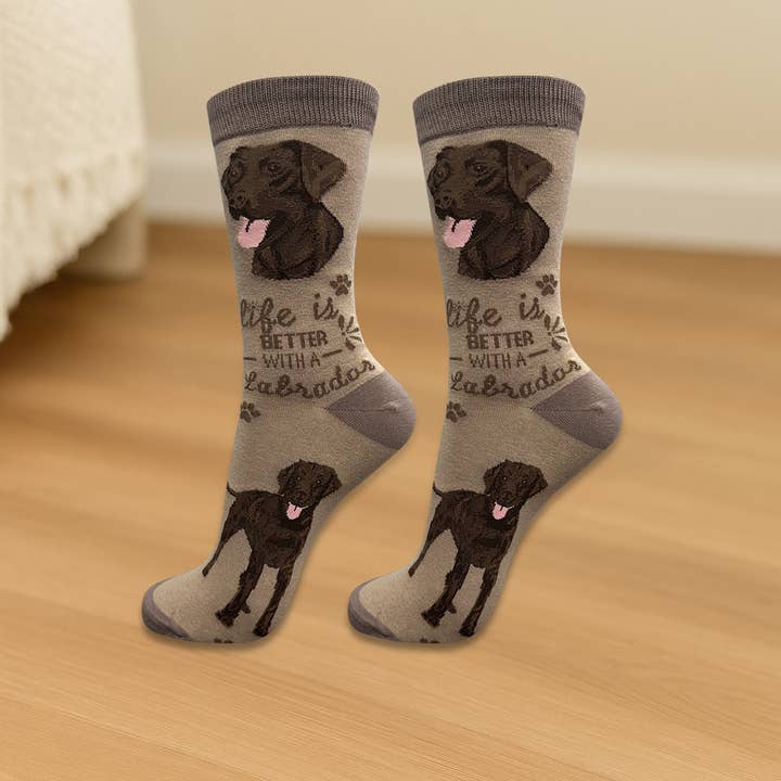 E&S Pets – wholesale Socks – Unisex – Chocolate Labrador Dog Socks - Fun Novelty Socks - Unisex1