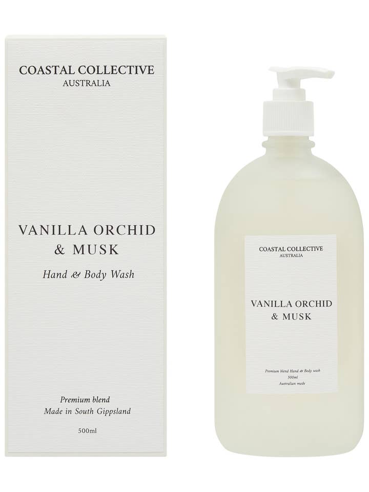 500ML HAND BODY WASH - VANILLA ORCHID & MUSK for wholesale by Coastal Collective Australia