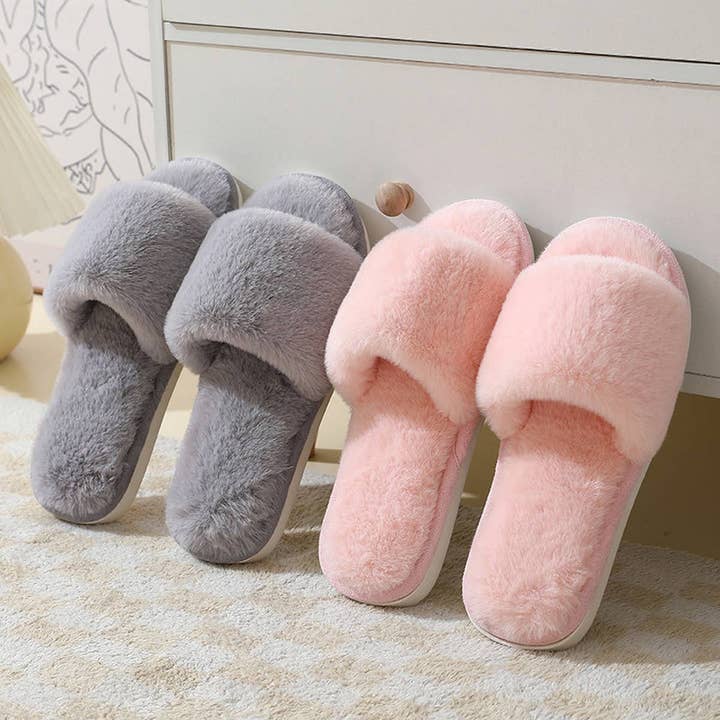 Faux rabbit fur slippers For Women_CWSHS0284 for wholesale by ACCITY