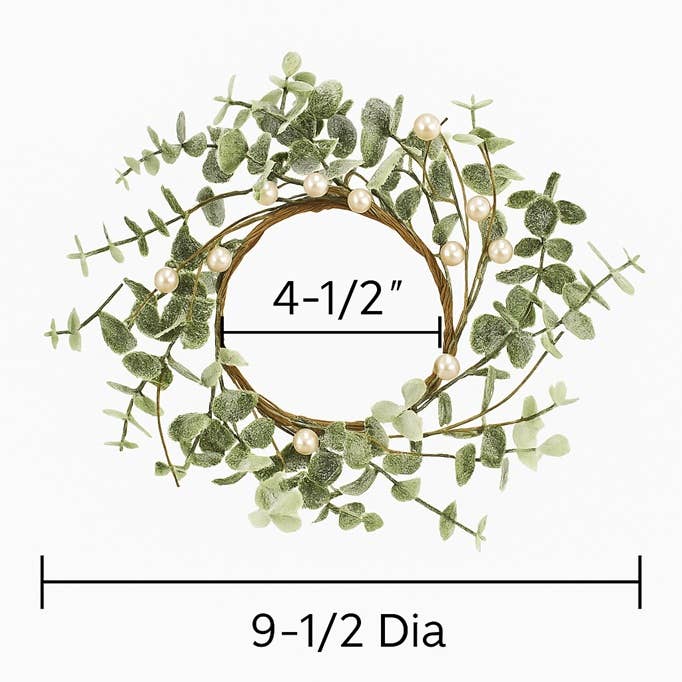 Factory Direct Craft – wholesale Ljushållare – Glittrig konstgjord eukalyptus och pärlbärljus3