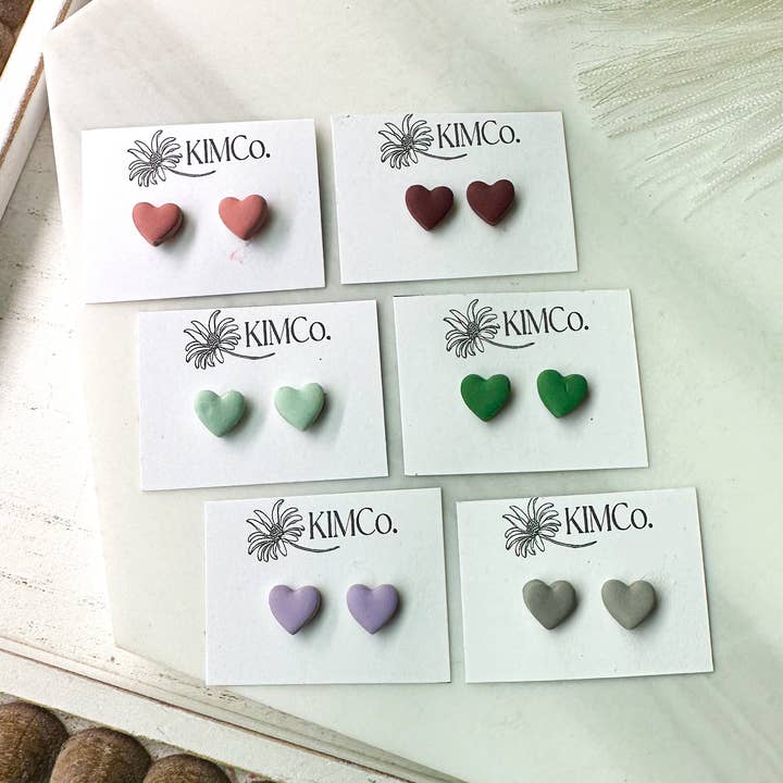 Øreringe af polymerler - Valentinsdag - Mini hjerteørestikker for engroshandel hos KIMCo.