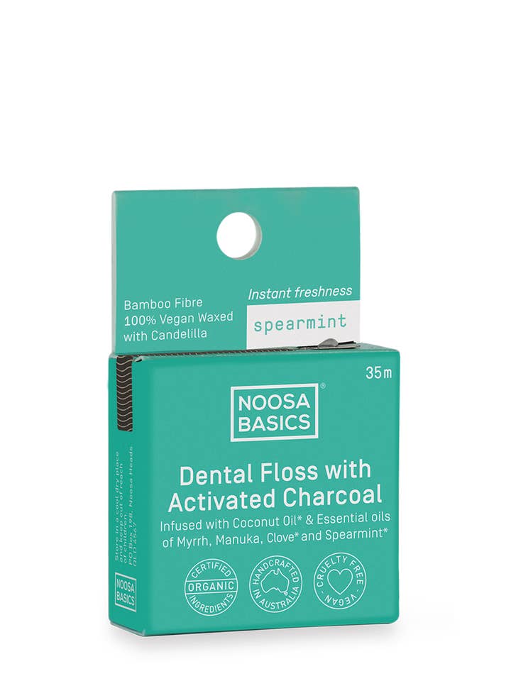 Bamboe houtskool tandzijde Spearmint voor wholesale door Noosa Basics