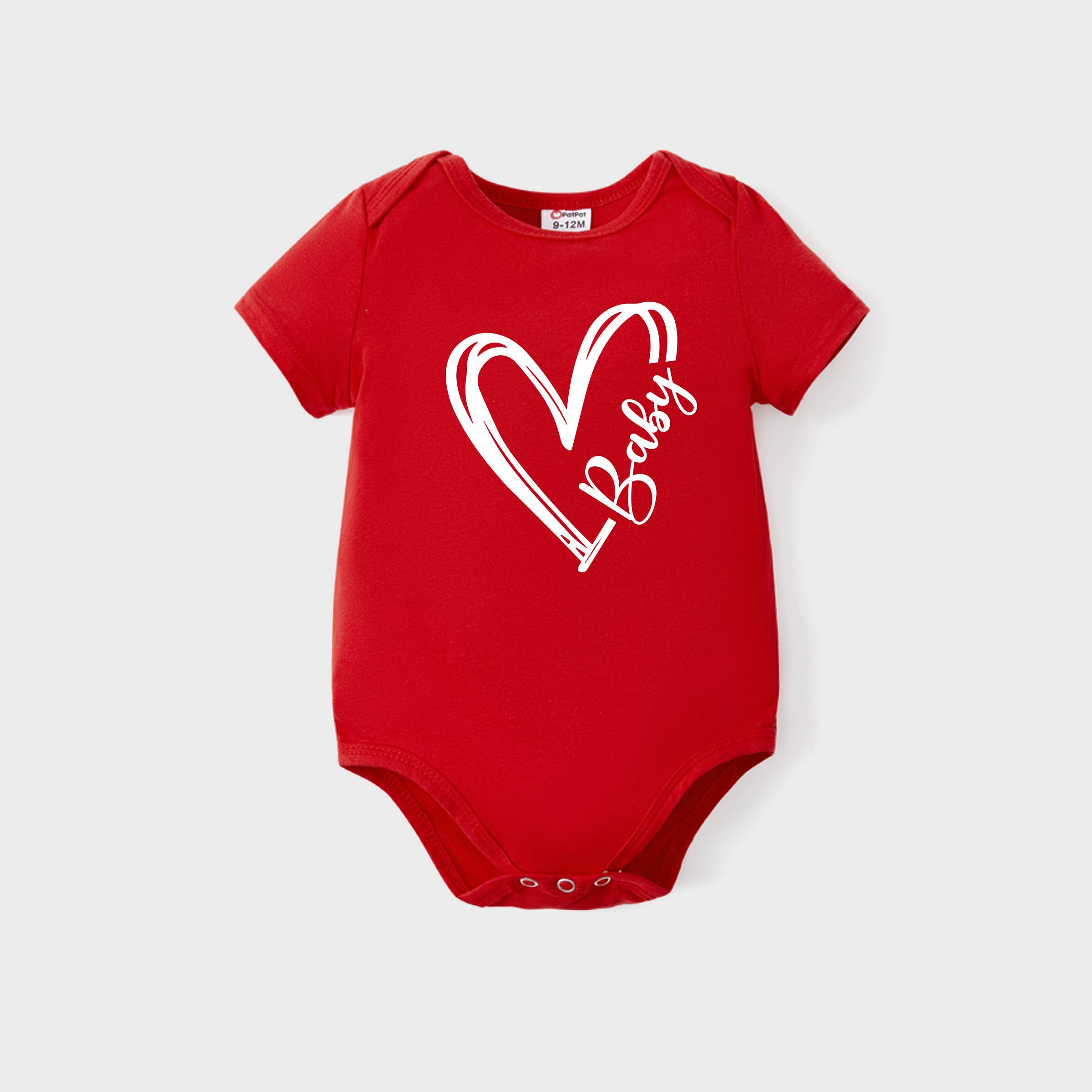 Multi color Valentine's Day Heart Pattern Cotton Matching Family T-shirt for wholesale on Faire26