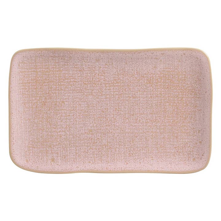 Pink Juta Rectangular Platter Medium 10.63 x 6.3 " Litchi for wholesale on Faire