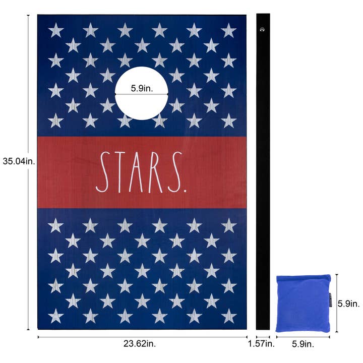 DesignStyles Home - Wholesale Cornhole - Rae Dunn “Stars/ Stripes” Patriotic Cornhole Boards and Bags
