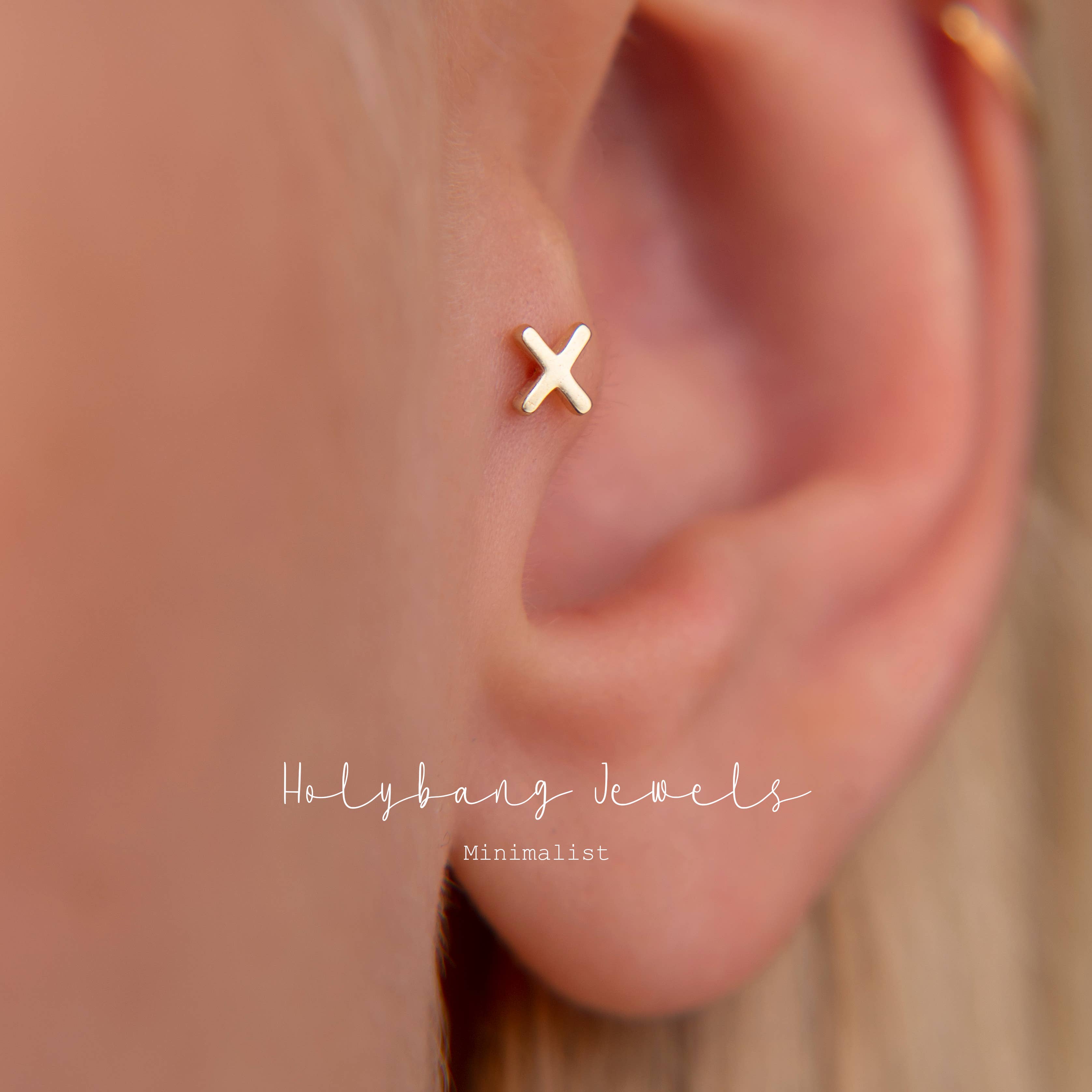 HolyBang Jewels – Großhandel Ohrstecker – X-FÖRMIGES LABRET MIT INNENGEWINDE  0