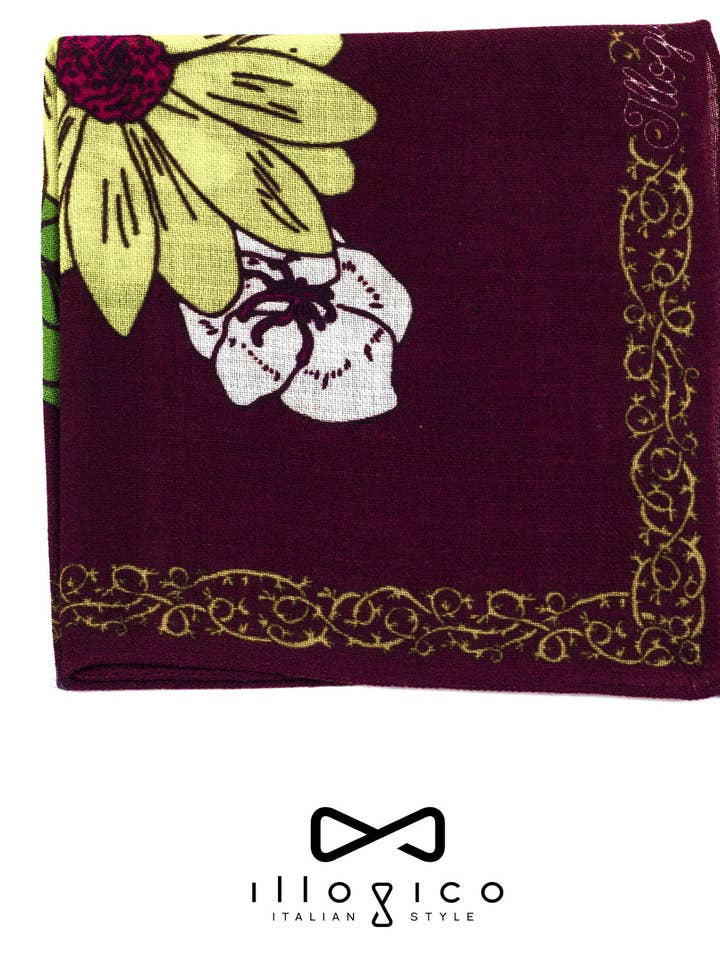 Red Wool Clutch Bag With Floral Pattern for wholesale by Illogico