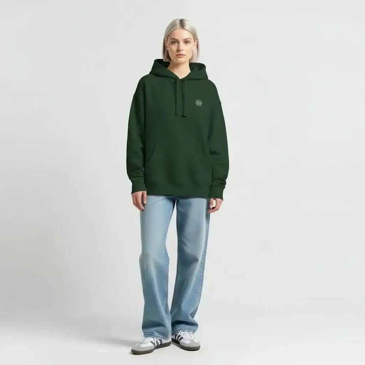 AEMBR® Signature Green Heavyweight Embroidered Hoodie for wholesale by AEMBR
