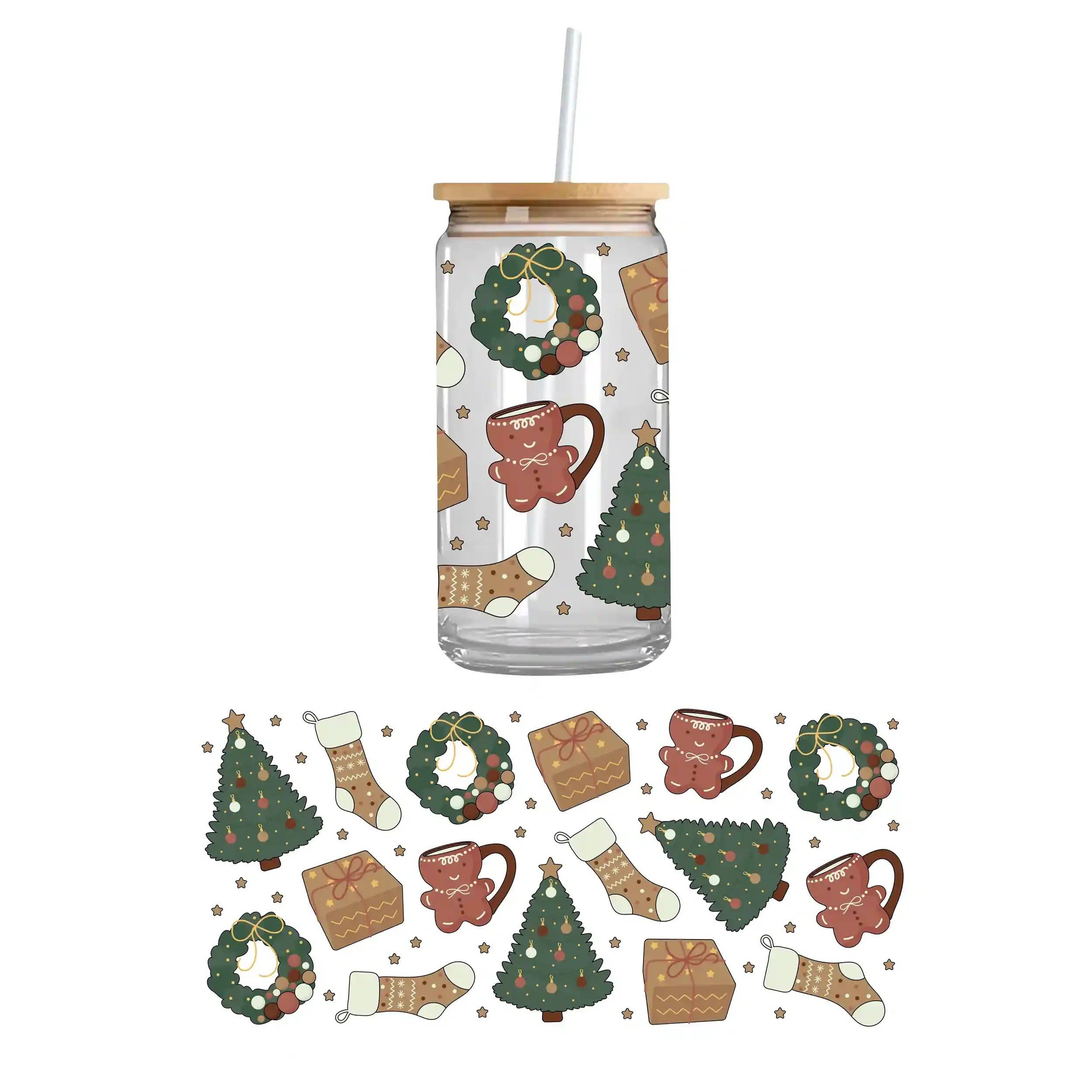 Teddy Transfers - Vente Transfert pour sublimation - Cupwrap UV DTF de Noël intemporel0