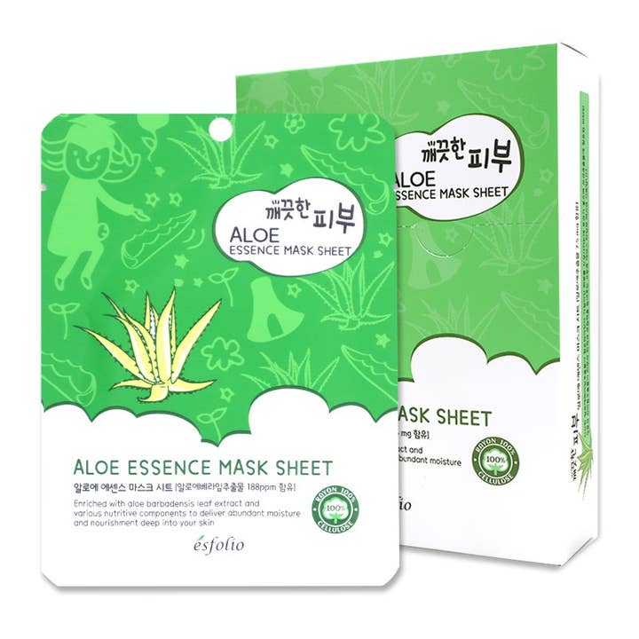 PINEAPPLE Beauty – wholesale Skincare face mask – Esfolio ESMPPUAL Essence Mask Sheet Aloe - 10pc