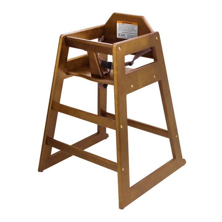 EcoQuality - Wholesale Highchair - Baby - Wooden High Chair 29-3/4"H Assembled Walnut Finish – Durable