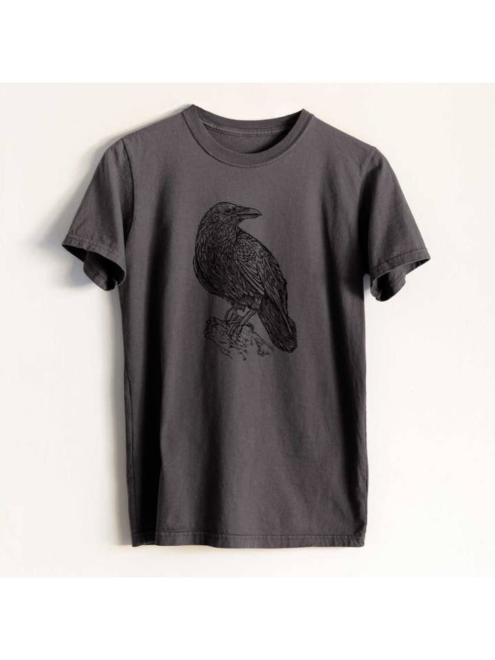 Because Tees - Wholesale Screen Printed T-Shirt - Men's - Corvus corax - Common Raven - Heavyweight Men's 100% Organic Cotton Tee
