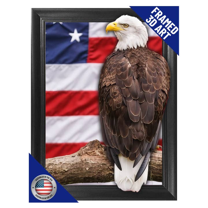 American Eagle Framed Poster Print 3D Lenticular Wall Art for wholesale by Lentics