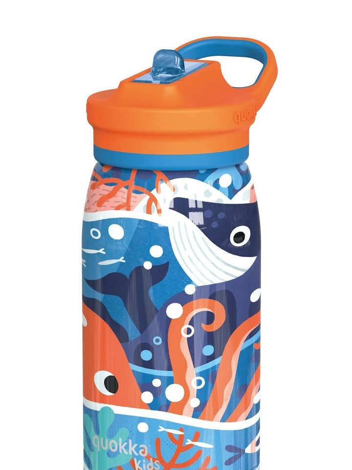 QUOKKA KIDS EDELSTAHLFLASCHE MIT SIPPER POP OCEAN 445 ML für den Großhandel von QUOKKA