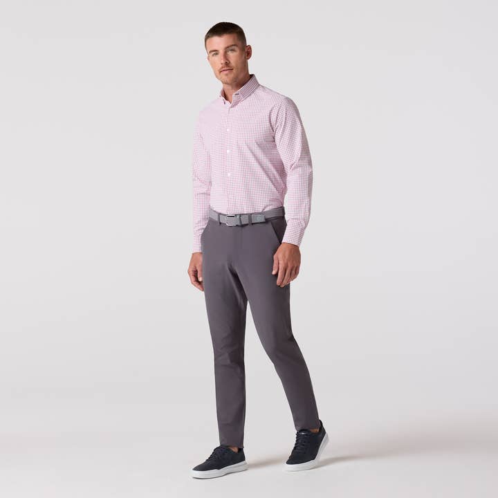 Chemise habillée Leeward LS - Plaid Logan en argile rouge pour la vente par Mizzen+Main