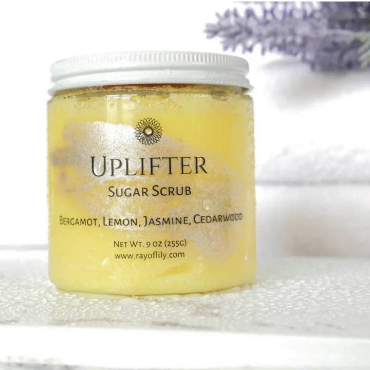 Uplifter Bergamot Lime Body Scrub for wholesale by Ray of Lily Bath Works LLC