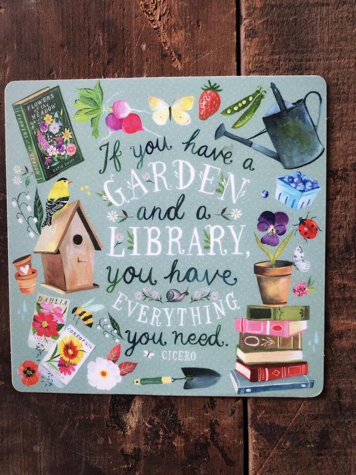 Sticker med have- og bibliotekstematik for engroshandel hos Katie Daisy