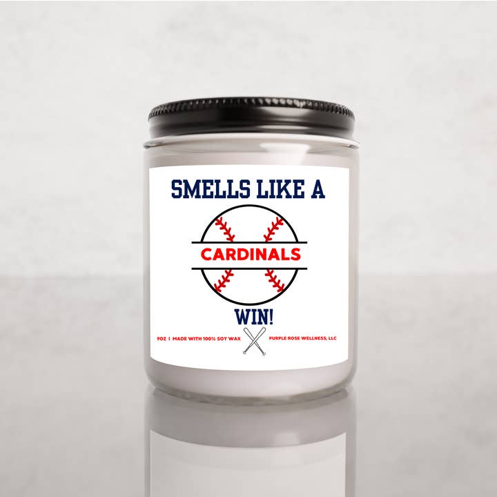 Purple Rose Wellness, LLC - Wholesale Jar/Filled Candle - St. Louis MLB Soy Candle Smells Like a Cardinals Win