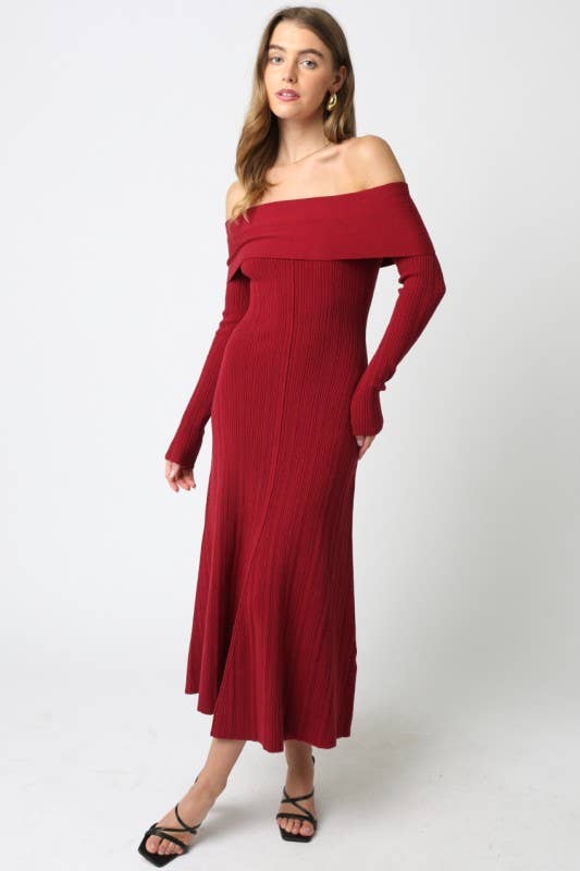 Olivaceous - Wholesale Dress - Women's - Anya Off Knit Dress0