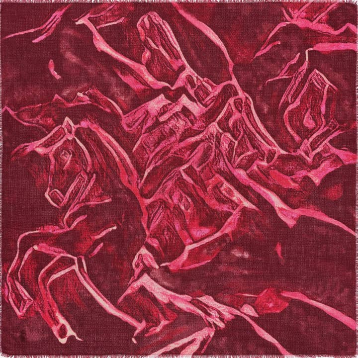 Quadrato di lana 120 - fascino fucsia per la vendita all'ingrosso da parte di Petrusse Paris