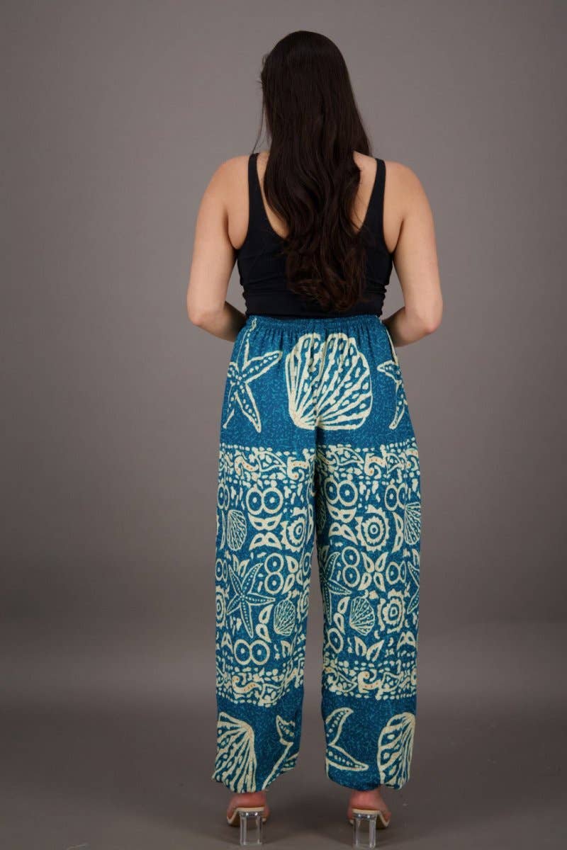 Colores surtidos Pantalones de resort con estampado de estrellas de mar y estrellas de mar THP-9172 de venta al por mayor en Faire3