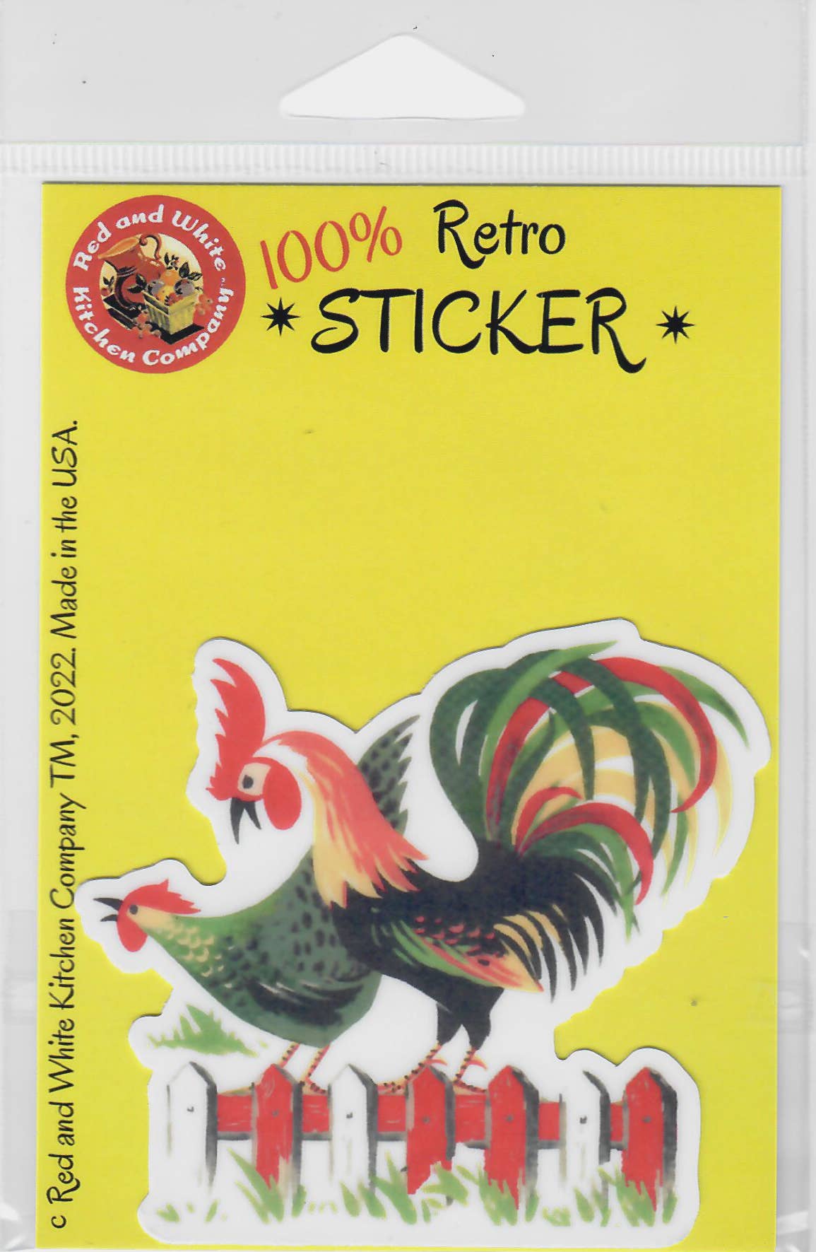 Red and White Kitchen Company - Wholesale Sticker - Henpecked Rooster Retro Sticker1