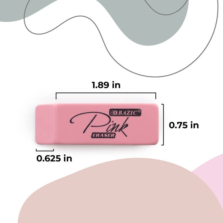 BAZIC Products - Wholesale Eraser - Pink Bevel Eraser (4/Pack)