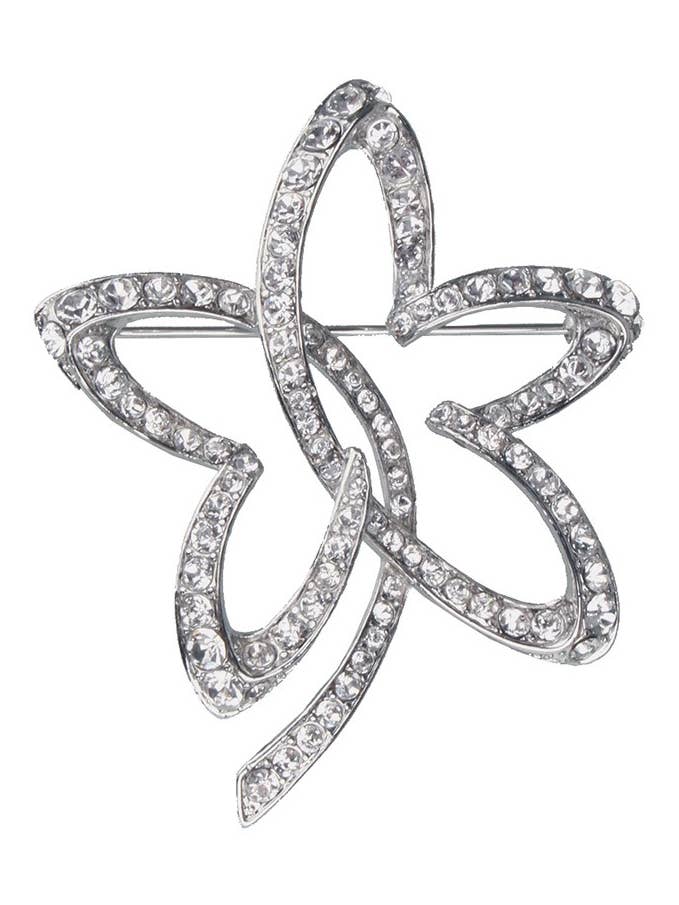 Silver Star Brooch for wholesale by Flormoda