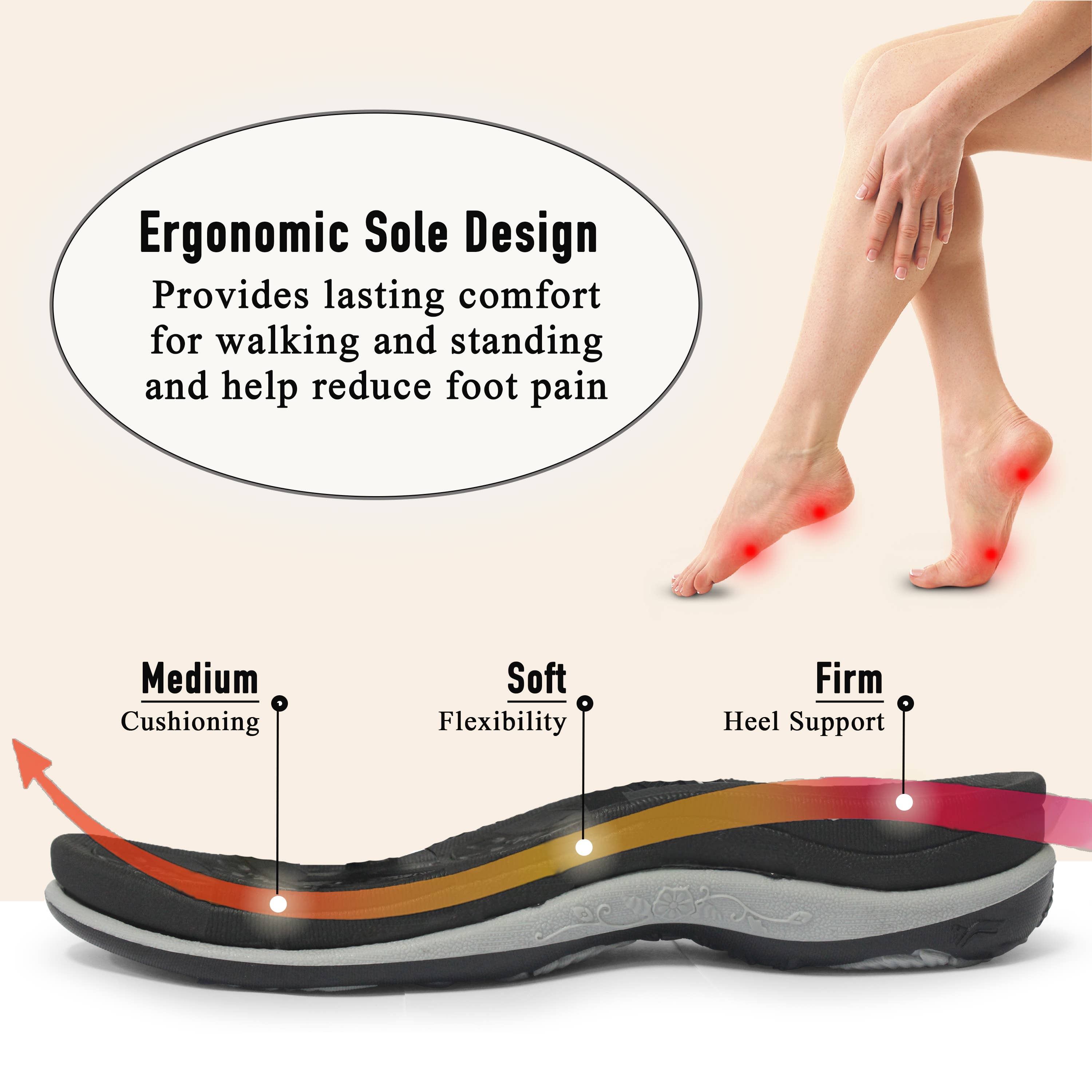 Gold Pigeon Shoes - Wholesale Sandals - Women's - SIGNATURE - Ergonomic Comfort Walking Slides (6875)12